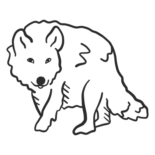 Lobo uivo de predador rabo de animal doodle