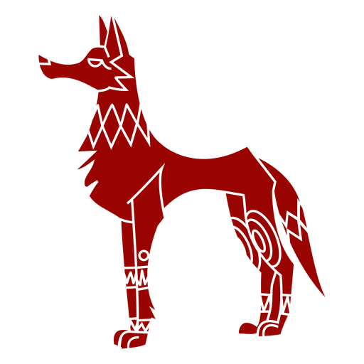 Wolf Tail Predator Ear Pattern Detailed Silhouette Animal Wolf Tail Predator Ear Pattern Detailed