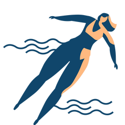 Woman wave swimming detailed silhouette summer PNG Design