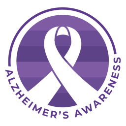 Alzheimer's Awareness Ribbon Badge Sticker Transparent PNG & SVG Vector