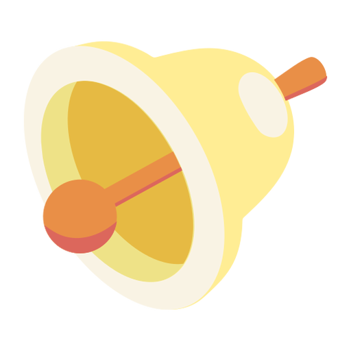 Bell ring ringing flat PNG Design