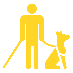 Silhueta detalhada da bengala com bastão de cachorro cego Desenho PNG