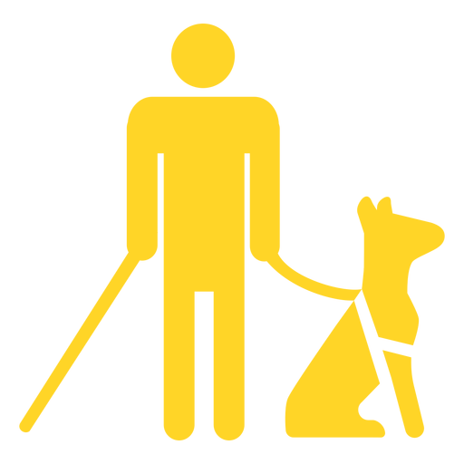 Blinde Person Dog Stick Cane detaillierte Silhouette PNG-Design
