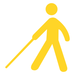 Blind person stick cane silhouette PNG Design
