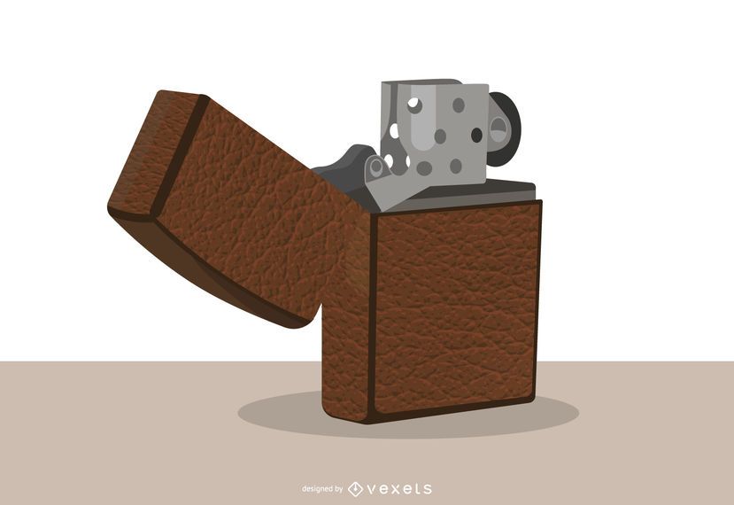 Leather Cover Zippo Lighter Design Vector - Leather Zippo Case Template Leather Cover Zippo Lighter Design Vector - Leather Zippo Case Template