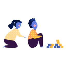 Garoto garota corada bloco plano Desenho PNG