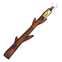 Branch handle marsh mallow colored sketch PNG Design