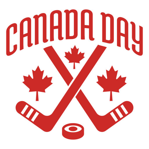 Canada day club puck maple leaf badge sticker PNG Design