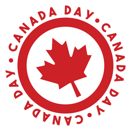 Canada day maple leaf badge sticker
