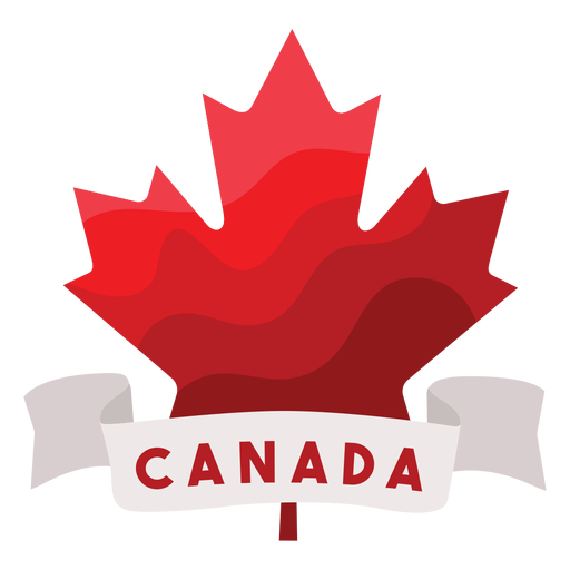 Canada ribbon maple leaf badge sticker