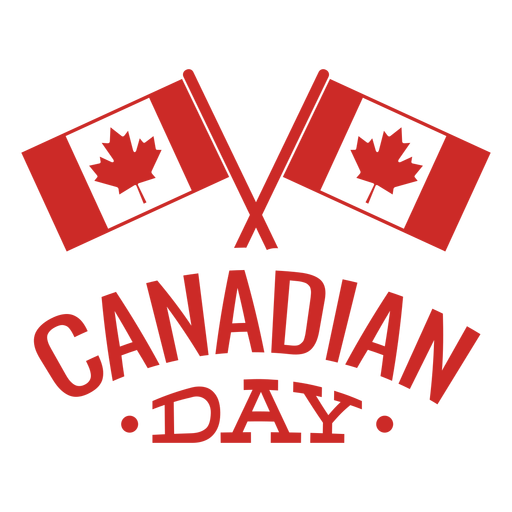 Canadian day flag leaf maple badge sticker PNG Design