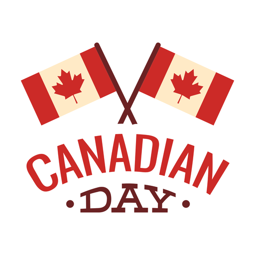 Canadian day flag maple leaf badge sticker PNG Design