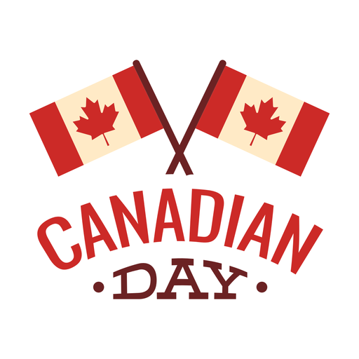 Etiqueta engomada de la insignia de la hoja de arce de la bandera del día canadiense Diseño PNG