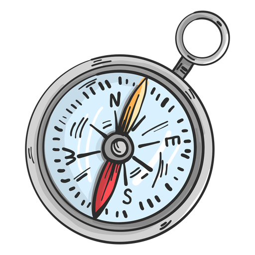 Compass arrow direction colored sketch PNG Design