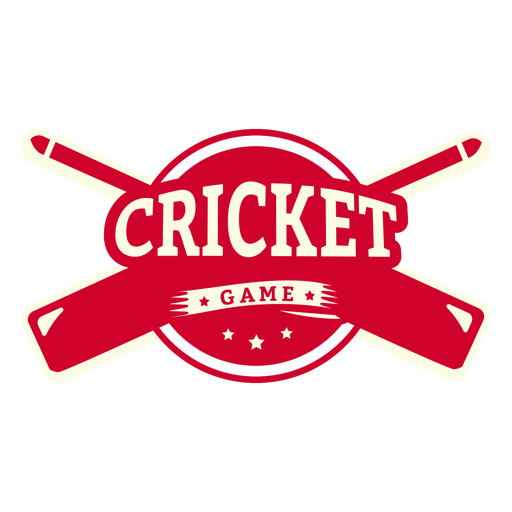 Cricket game bat badge sticker PNG Design