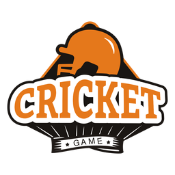 Etiqueta engomada de la insignia del casco naranja del juego de cricket Diseño PNG