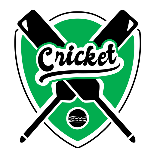 Cricket king bat ball badge sticker PNG Design