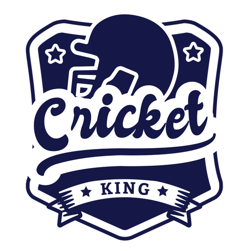Cricket king helmet star badge sticker PNG Design