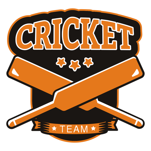 Cricket team bat star badge sticker PNG Design