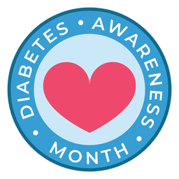 Adesivo de coração do mês de conscientização sobre a diabetes Desenho PNG