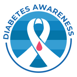Adesivo de distintivo de fita de conscientização sobre diabetes Desenho PNG