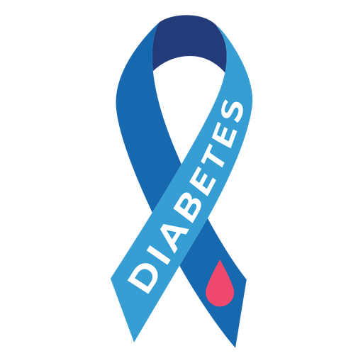 Diabetes ribbon drop badge sticker PNG Design