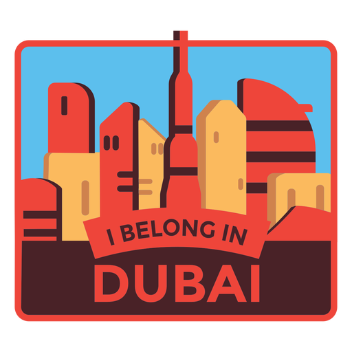Dubai pertenezco en dubai pegatina Diseño PNG