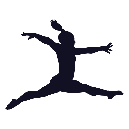 Ejercicio silueta de mujer gimnasta Diseño PNG