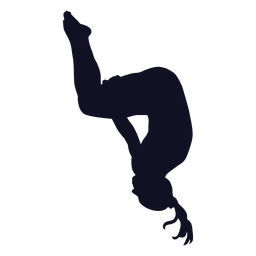 Übung Turnerin Salto Silhouette PNG-Design