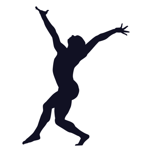 Silhueta de ginasta da mulher fazendo exerc?cios Desenho PNG