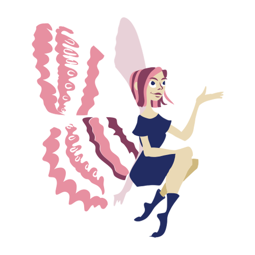 Fairy sitting wing flat PNG Design