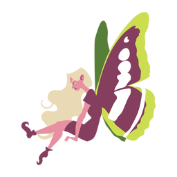 Asa de fada sentada plana Desenho PNG