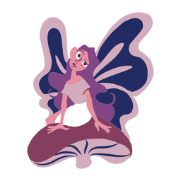 Hada ala sentada seta plana Diseño PNG