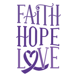 Faith hope love ribbon sticker badge PNG Design