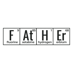 Adesivo de distintivo Farher flúor astabina hidrogênio érbio Desenho PNG