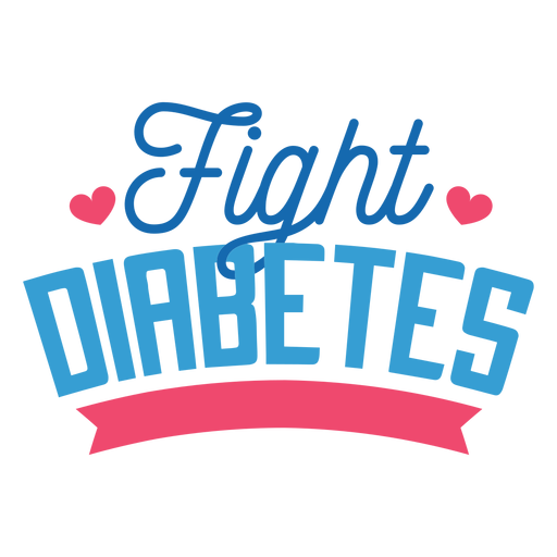Fight diabetes badge sticker PNG Design