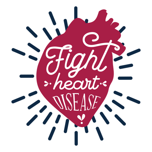 Etiqueta engomada de la insignia del corazón de la enfermedad del corazón de la lucha Diseño PNG
