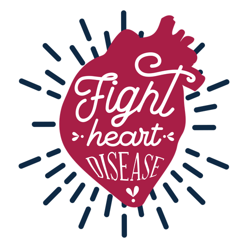 Download Fight heart disease heart badge sticker - Transparent PNG ...