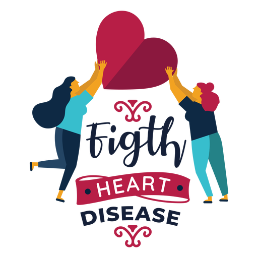 Etiqueta engomada de la insignia de la mujer del corazón de la enfermedad del corazón de la lucha Diseño PNG
