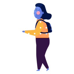 Bolso niña ruddiness plano Diseño PNG