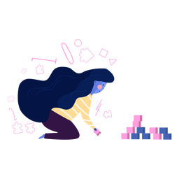 Mädchenrötungsblockrätsel das flach spielt PNG-Design