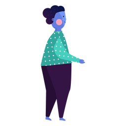 Girl ruddiness flat PNG Design