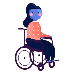 Girl wheel chair ruddiness disabled person flat Girl wheel chair ruddiness disabled person flat