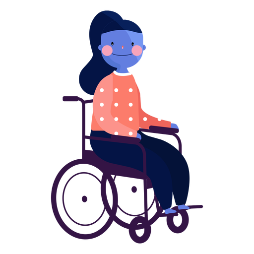 Mädchen Rollstuhl rötlich behinderte Person Wohnung PNG-Design