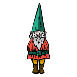 Gnome Zwerg Bart Kappe flach PNG-Design