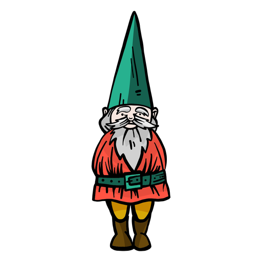 Gnome anão barba boné achatado Desenho PNG