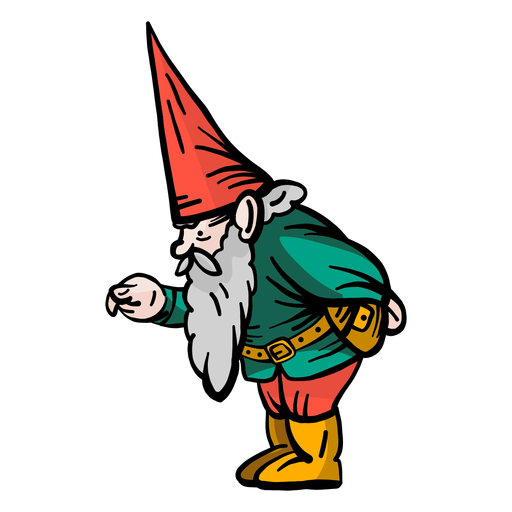 Gnome dwarf cap beard flat PNG Design