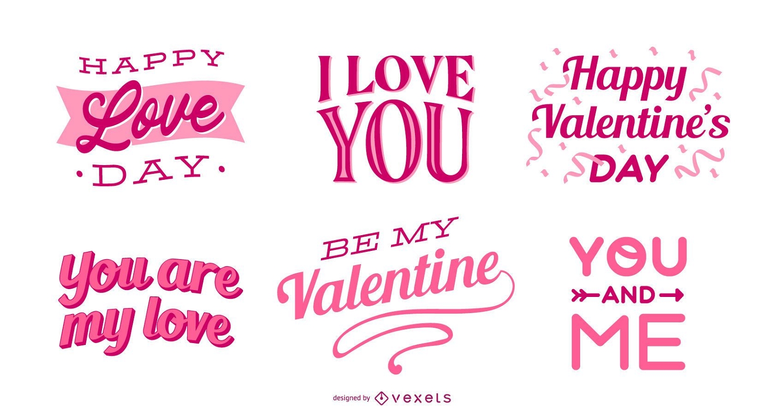 Conjunto de letras de San Valentín