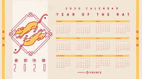 Calendario editable de año nuevo chino