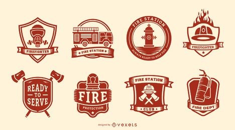 Conjunto de insignias de bomberos